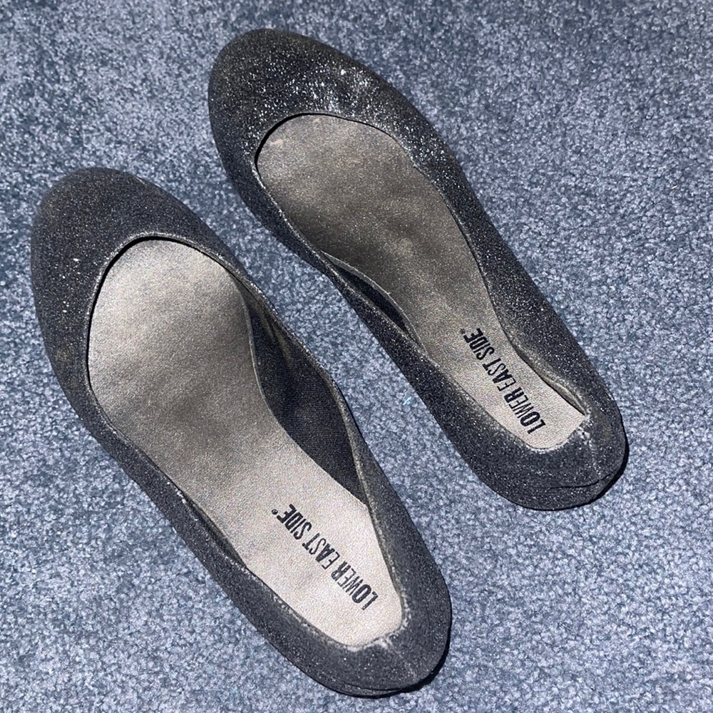 Sparkly black ballet flats
